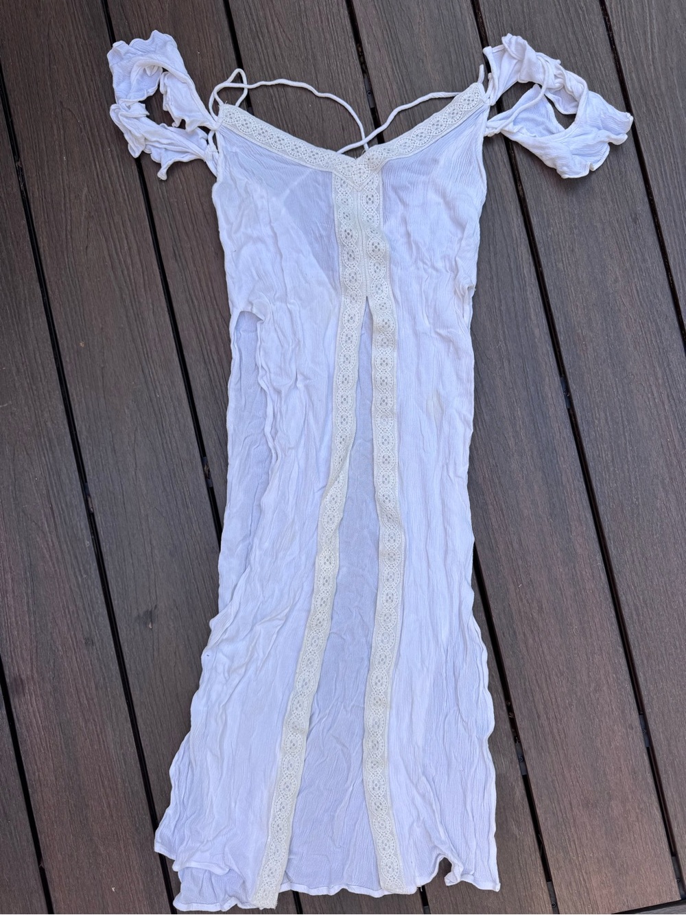 Lulu's White tank cover up with crochet